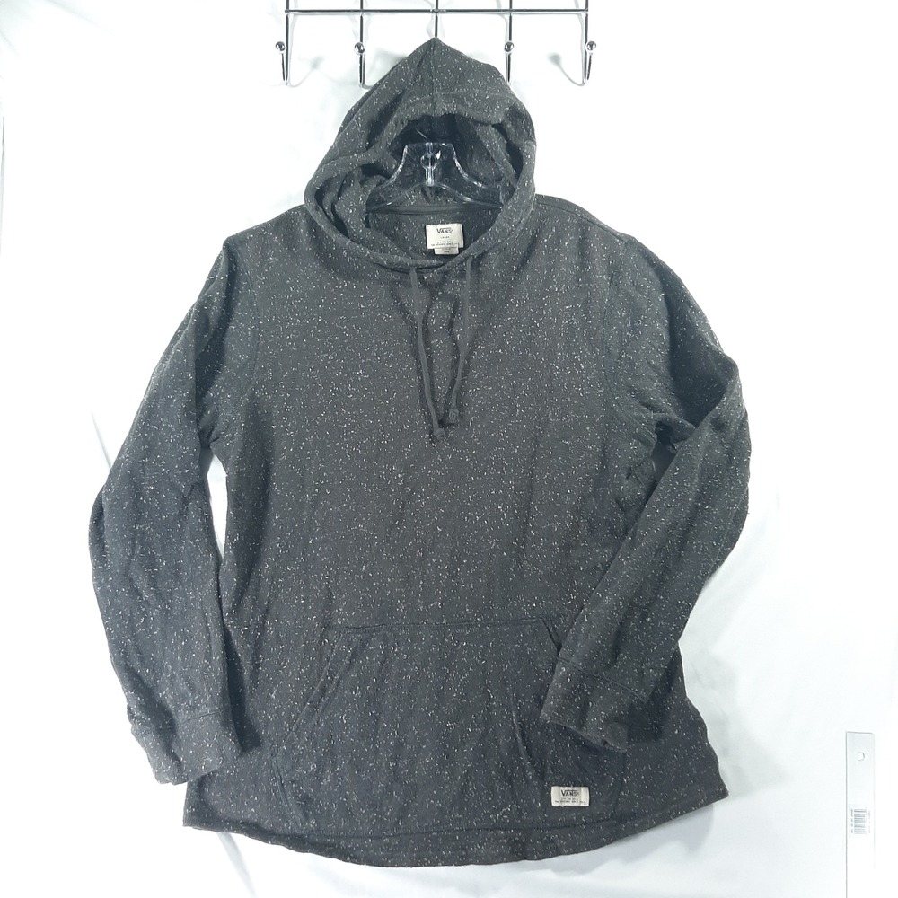 Vans Off The Wall Mens Large Charcoal Grey Speckled Pullover Hoodie Sweatshirt